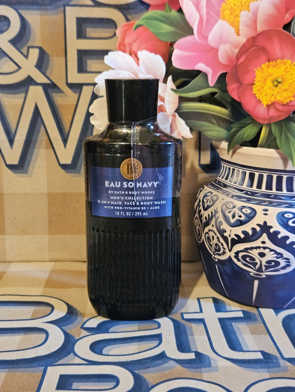 NWT Bath & Body Works Eau So Navy 3 - 1 Hair, Face & Body Wash - Black & Blue